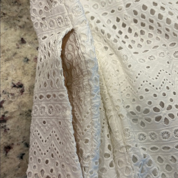 Self-Portrait Bea midi dress in white cotton with eyelet detailing. - Picture 8 of 16